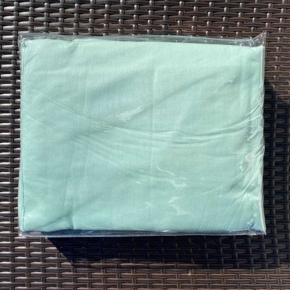 100% Cotton Queen Fitted Sheet Set 4pcs Flat Sheet Pillowcase Solid green Soft